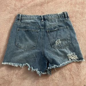 Ripped Denim Shorts